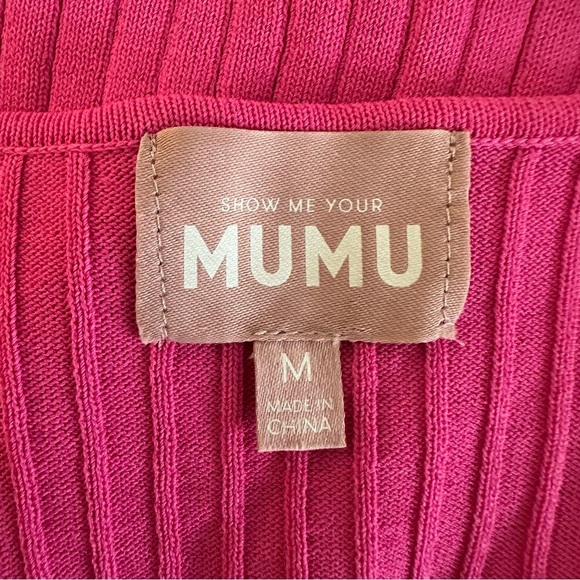 Show Me Your Mumu pink Time Out Tie Top Knit Rib top Medium - Picture 10 of 12